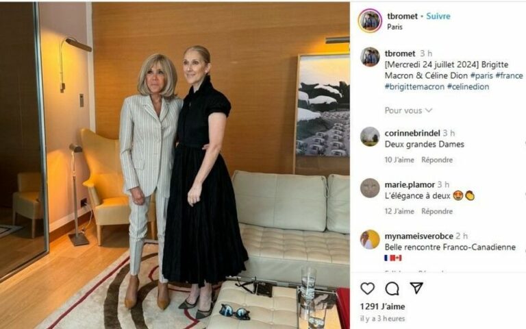 JO Paris 2024 : Céline Dion a rencontré Brigitte Macron avant la cérémonie d’ouverture